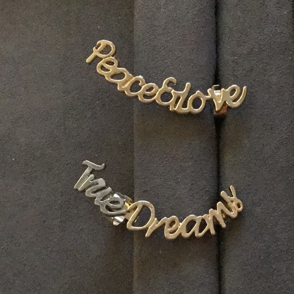 Gold and silver tone ear cuffs